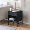 MH London Etna 23"  Night Stand with Drawer Mango Wood & Iron in Black - 2 of 4