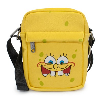 Nickelodeon Bag, Crossbody, SpongeBob SquarePants, Biting Lip Expression, Yellow, Vegan Leather