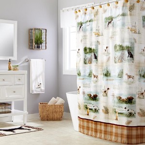 Saturday Knight Ltd Adirondack Dogs Nature Life Fabric Bath Shower Curtain - 70x72", Multi - 1 of 3