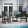 Emma and Oliver 3-Piece Indoor/Outdoor Set with 2 Modern-Style Rocking Chairs with Matching End Table for All-Weather Use - 2 of 4