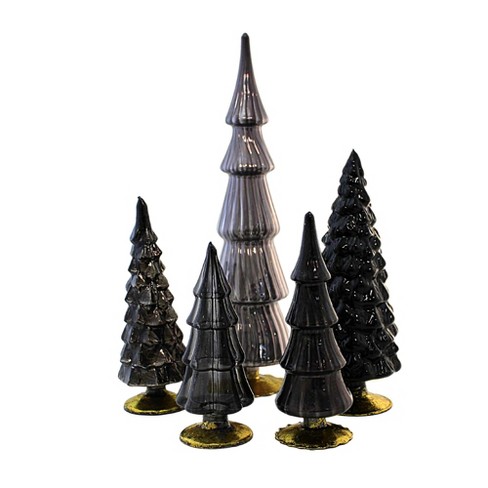 Cody Foster 16.5 Inch Black & Gray Glass Tree St 5 Halloween Gold Base 