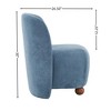 Runesay Modern Low Back Accent Chair,Upholstered Armless Living Room Chairs with Round Pine Wood Feet - 3 of 4