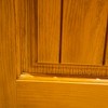 Lirago 2 Panel Plank Arch Top Fiberglass Front Doors 36  inch  x 80  inch  Left Hand Inswing Brown Wooden Grain Finish with Door Jamb - 4 of 4