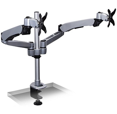 Mount-It! Expandable Two Monitor Computer Desk Mount Spring Arm Quick Release | 13" to 27" Screens