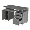 PAGED Modern Wooden Computer Desk Set of 2, Home Office Desk and Bookcase with Storage Shelves and Cabinet - 3 of 4