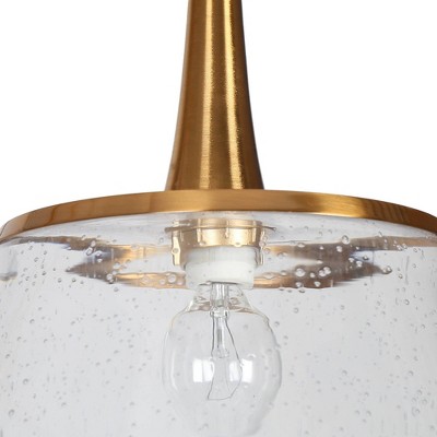Gold and Clear Glass 5-Light Modern Chandelier
