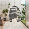 VisioGear Egg Chairs, Patio Egg Chair, Outdoor Garden Egg Swing Chair Hanging Chair for Bedroom Living Room, Dark Blue, 28.70"*28.5"*55.6" - 4 of 4