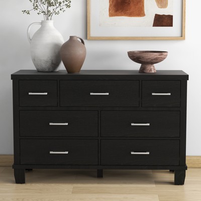7-Drawer Bedroom Dresser – Modern Wooden Storage Chest with Metal Handles & Anti-Tip Design