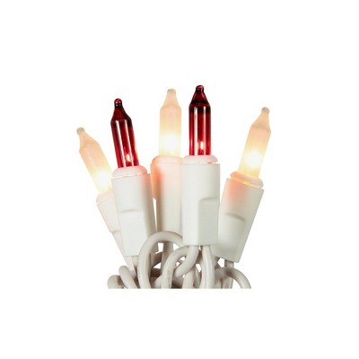Northlight 50ct Mini String Lights Red/Clear - 10.2' White Wire