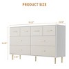 8-Drawer Dresser, Modern White Fabric Dresser w/Gold Handles & Legs, Chest of Drawers for Bedroom, Living Room Storage Organizer, TV Stand - 2 of 4