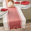 Design Imports  Ribbed Dobby Stripe Table Runner, Barn Red, 13X108" - 4 of 4