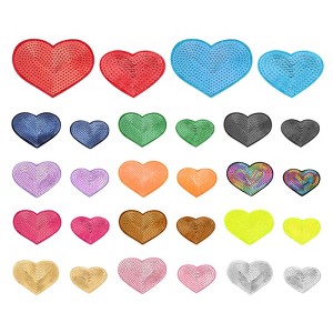 Unique Bargains Sequin Heart Iron on Patches Applique Patches - 1 of 4