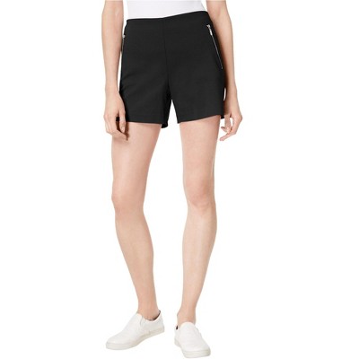I.N.C International Concepts Womens Zipper Pocket Casual Walking Shorts, Black, 6