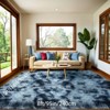 Tie-Dyed Blue Gray Shag Rug, Ultra Soft 1.7" Thick, Non-Slip Backing, 100% Polyester, Multi Sizes - 3 of 4