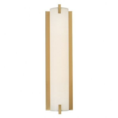 Axel 16" Satin Brass LED Wall Sconce with White Acrylic Shade