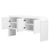Gulches Rustic Console Table - Wave-Pattern, 4 Doors, Adjustable Shelf, Curved Design, 63-Inch for Living Room, Foyer - 4 of 4