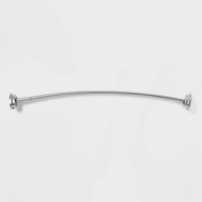 72" Dual Mount Curved Steel Shower Curtain Rod with Tiered End Cap Chrome - Made By Design™