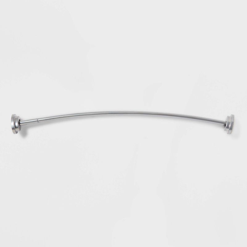 72" Dual Mount Curved Steel Shower Curtain Rod with Tiered End Cap - Made By Design&#153;, 1 of 9