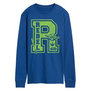 Men's - Star Wars - Yoda and friends Collegiate Rebel Long Sleeve Graphic T-Shirt - 1 of 3