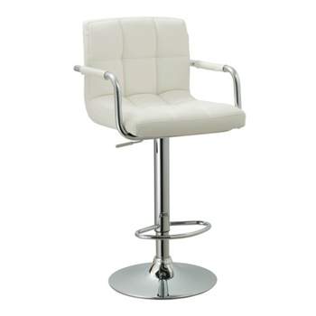 Modern Tufted Adjustable and Swivel Barstool White - AC Pacific