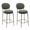 SKRAN  29''Creamy White Velvet Bar Stools Set of 2 Ergonomic Design with Gold Accents, Stable Metal Frame for Kitchen Counter - 4 of 4