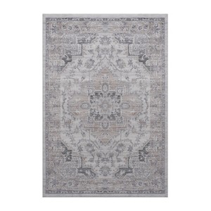 5X7 Rugs/Ivory/Bordered Non-Shedding Living Room Bedroom Dining Home Office Stylish and Stain Resistant Area Rug - 1 of 3