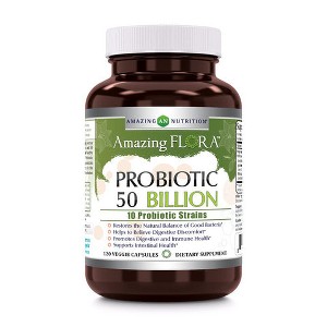 Amazing Flora Probiotic 50 Billion 10 Strains 120 Veggie Capsules - 1 of 1