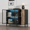 Famapy Contemporary Multi-Mode Lighting Display Cabinet,Storage Organizer with LED Light,Glass & Press-to-Open Doors,Bookshelf for Living Room & Study - 2 of 4