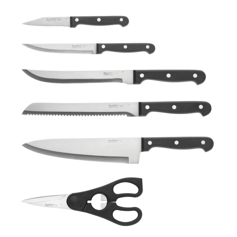 BergHOFF Quadra 7Pc Cutlery Set, Wood Block, Stainless Steel, Non-slip Base, 2 of 4