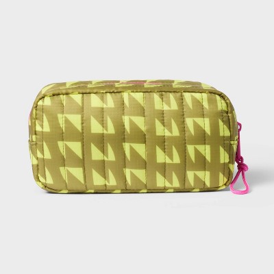 Zip Pouch Bag Green/Pink