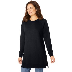 Woman Within Plus Size Side Zip Sweatshirt - 1 of 4