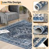 Living Room Machine Washable Non Slip Low Pile Lightweight Chenille Print Rug Vintage Retro Rugs for Bedroom Dining Room Home Office - 2 of 4