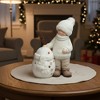 Northlight Snowman with Standing Boy Christmas Tealight Candle Holder - 17.25" - White - 3 of 3