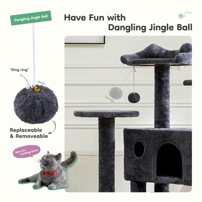 MaseiKar 54in Cat tree, indoor cat high-rise multi-story tower, pet playroom with large apartment