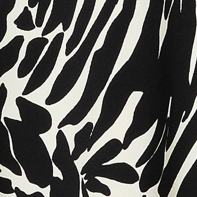 black/egret white leaf scroll