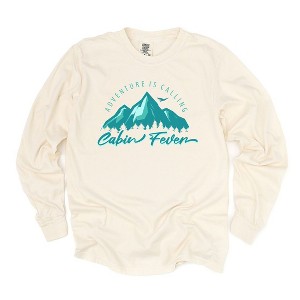Simply Sage Market Women's Cabin Fever Mountains Long Sleeve Garment Dyed Tee - 1 of 3