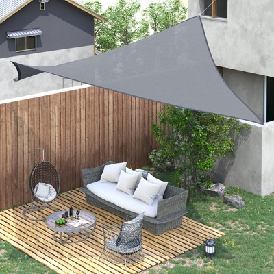 Grey 20' x 13' High-Density Polyethylene Outdoor Sun Shade Sail
