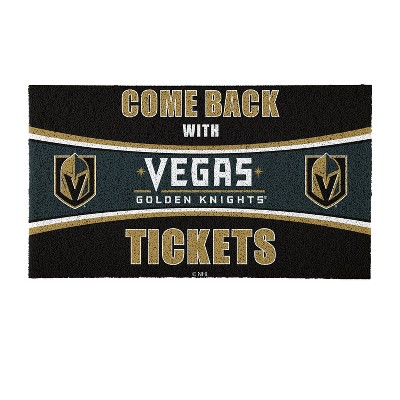 Evergreen Come Back with Tickets Las Vegas Golden Knights 28" x 16" Woven PVC Indoor Outdoor Doormat