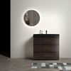 FAMYYT 36 in. Single Sink Freestanding Walnut Bath Vanity with Black Ceramic Top, U Shape Drawer, Assembled - 3 of 4