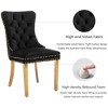 QingMoon Velvet Dining Chairs Set of 2, Button Tufted Kitchen Chairs with Stainless Steel Plating Legs, Modern Accent Chairs for Living Room - 3 of 4