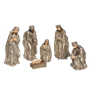 Transpac Resin 16.14 in. Multicolor Christmas Elegant Nativity Set of 6 - 1 of 4