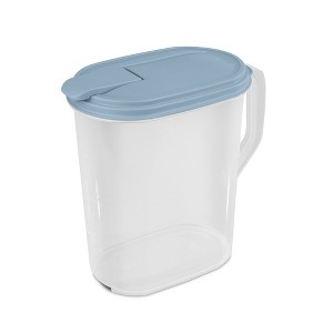 Sterilite 1 Gallon Plastic Hinged Pitcher w/ Comfort Grip Handle, Blue, 18 Pack - 1 of 4