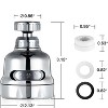 6-Pack 360° Rotating Faucet Aerator, 3-Mode Adjustable Shower Head Nozzle, Water-Saving Chrome-Plated Extension for Kitchen Sink (Family Value Set) - 3 of 4