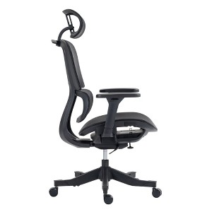 HomeRoots Set of Two Black Adjustable Height Swivel Rolling Office Chair - 1 of 4