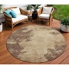 Brown And Taupe Abstract Washable Indoor Outdoor Area Rug - 2 of 4