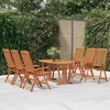 vidaXL Patio Dining Set Outdoor Extendable Table and Chair Solid Eucalyptus Wood - 2 of 4