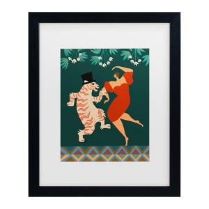 Trademark Fine Art - Arty Guava  A Date With a Wild Cat Matted Framed Art - 1 of 4