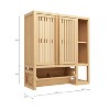 VANIRROR Wall-Mounted Bamboo Bathroom Cabinet – Spacious Toilet Storage with Large Box for Organizing Towels, Toiletries, and Bathroom Essentials - 3 of 3