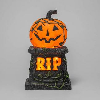 Light Up Sculptural Pumpkin Blow Mold Tombstone Halloween Decorative Prop - Hyde & EEK! Boutique™