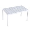 55'' White Outdoor Dining Table with Waterproof Top and Rust-Resistant Metal Legs,Patio Table for Garden or Kitchen-The Pop Home - 3 of 4